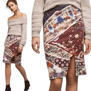Anthropologie Maeve Vannia Asian Crane Pencil Skirt Women's Small S